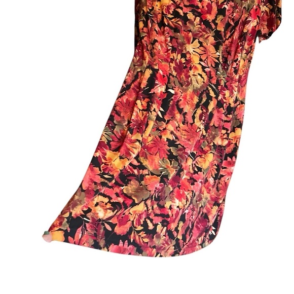 Laura Petite-Size 14-Floral Multicolor Dress-Zipper Back-Pockets-3/4 Sleeves - Picture 2 of 12